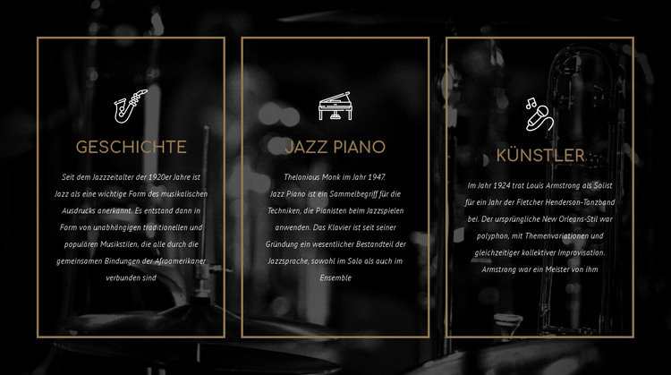 Die Geschichte des Jazz HTML-Vorlage