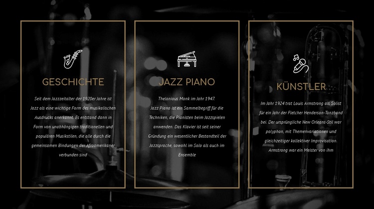 Die Geschichte des Jazz Website design