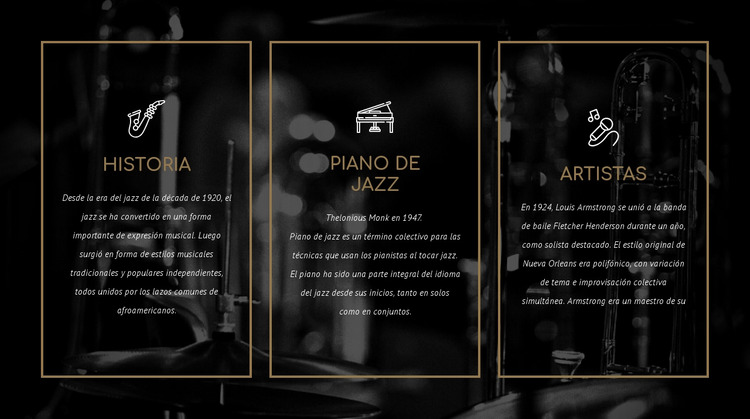 La historia del jazz Plantilla Joomla