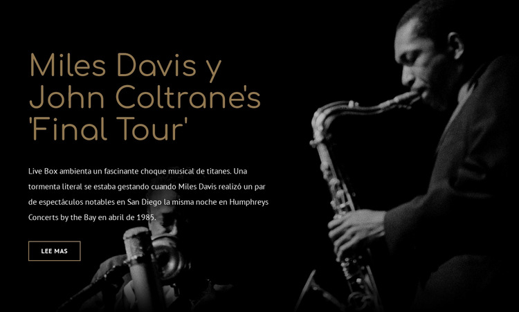 Gira final de Mile Davis Plantilla de sitio web