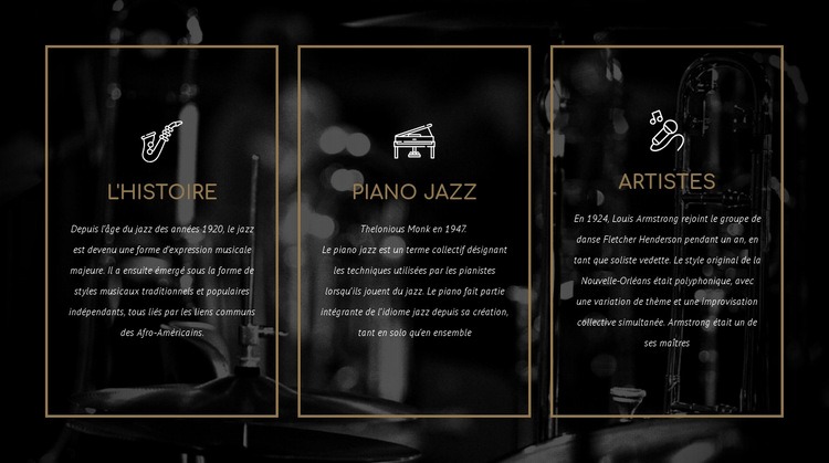 L'histoire du jazz Conception de site Web