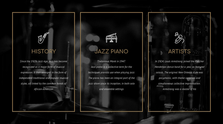 The history of jazz HTML Template