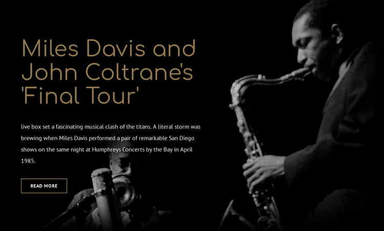 Mile Davis final tour Html Website Builder