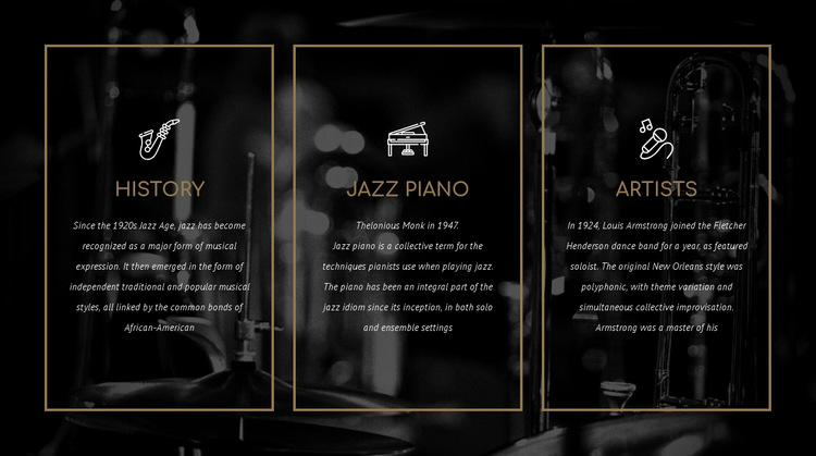 The history of jazz HTML5 Template