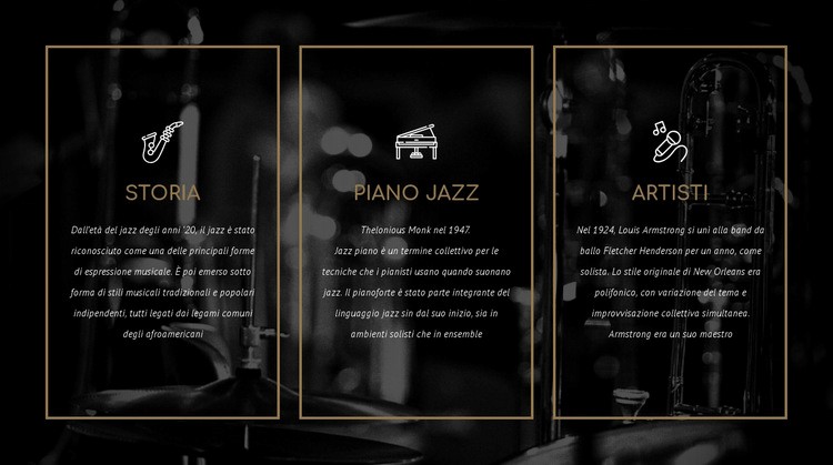 La storia del jazz Costruttore di siti web HTML