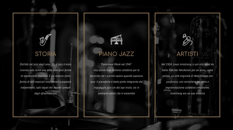 La storia del jazz Modelli di Website Builder
