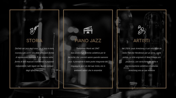 La storia del jazz Progettazione di siti web