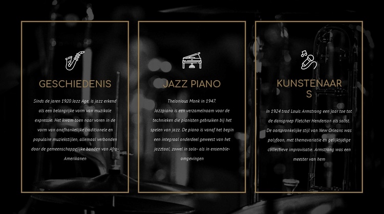 De geschiedenis van jazz Website Builder-sjablonen