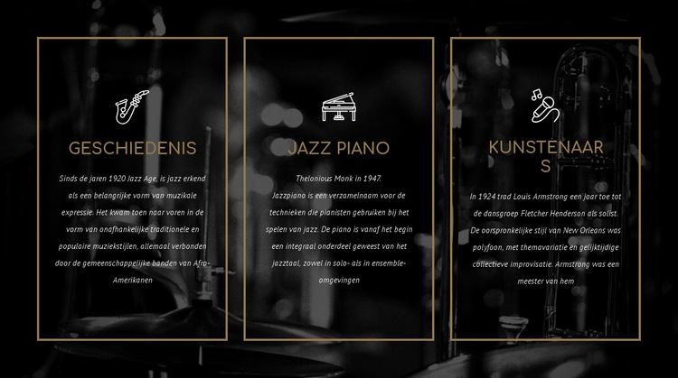 De geschiedenis van jazz Website sjabloon
