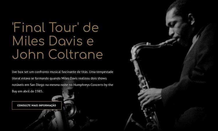 Tour final da Mile Davis Landing Page