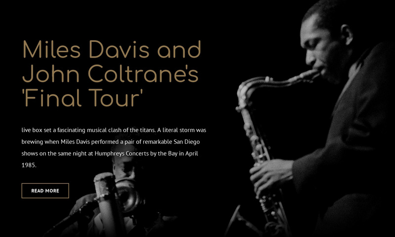 Mile Davis final tour Web Page Design