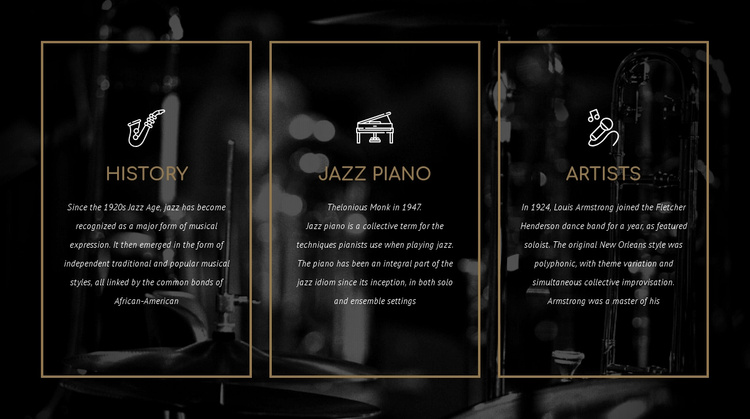 The history of jazz Website Template