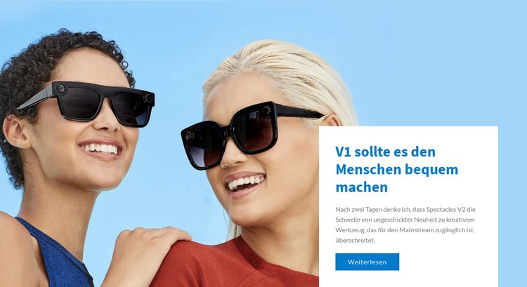 Stilvolle Damenbrille Website design