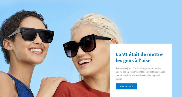 Lunettes pour femmes élégantes Maquette de site Web