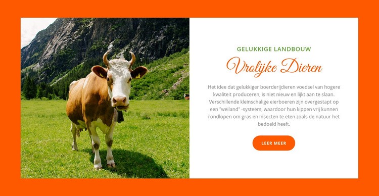 Dieren landbouw Website mockup