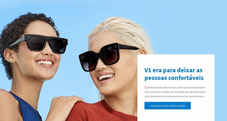 Óculos femininos elegantes Modelo HTML5