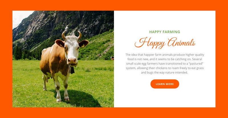 Animals farming Web Page Design
