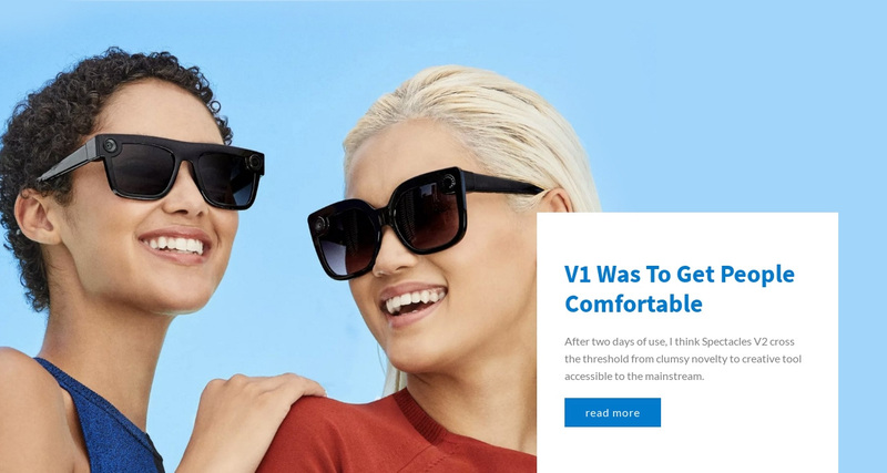Stylish womens glasses Web Page Design