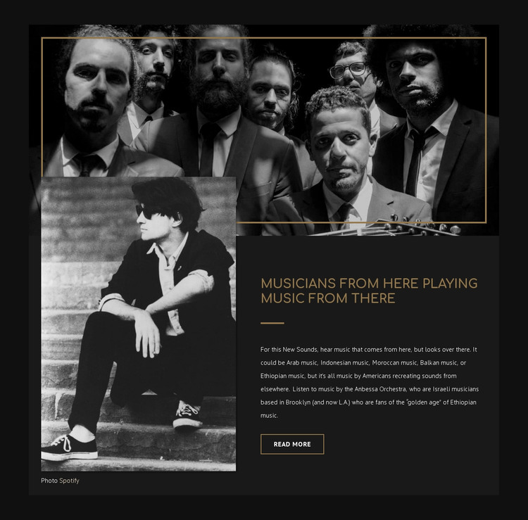 About musicians  Homepage Design
