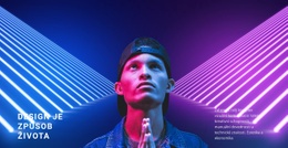Neonový Styl V Designu – Responzivní Šablona Webu