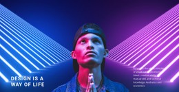 Neon Style In Design Responsive Site