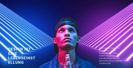 Premium-HTML5-Vorlage Für Neonstil Im Design