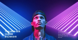 Tasarımda Neon Tarzı Duyarlı Site