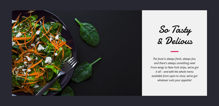 Tasty vegetarian salad Homepage Design