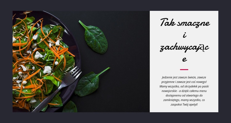 Smaczna sałatka wegetariańska Projekt strony internetowej