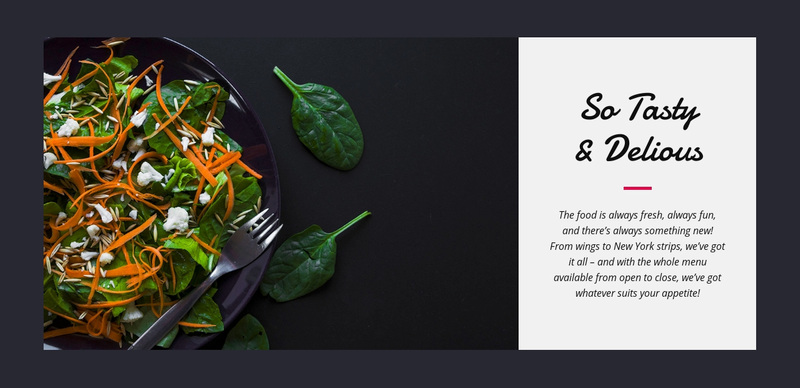 Tasty vegetarian salad Web Page Design