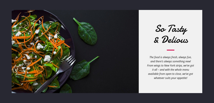 Tasty vegetarian salad Website Design