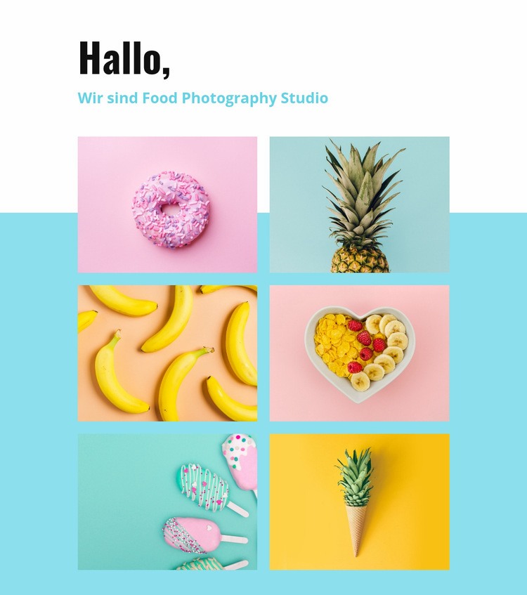 Studio für Lebensmittelfotografie HTML Website Builder