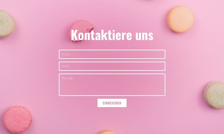 Kontaktformular für Bäckerei Cafe Website design