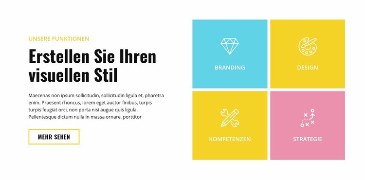 Erstellen Sie Ihren visuellen Stil Website-Modell