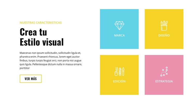 Crea tu estilo visual Maqueta de sitio web