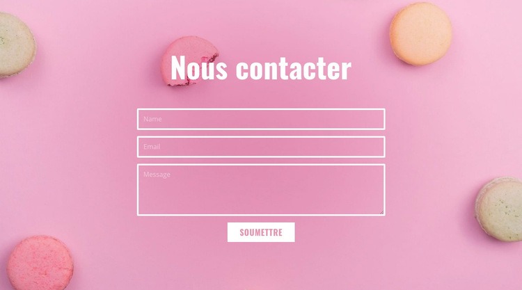Formulaire de contact pour boulangerie café Maquette de site Web
