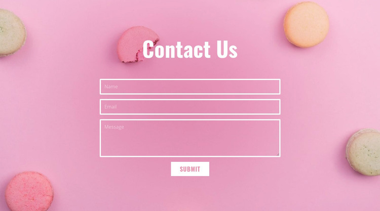 Contact form for bakery cafe Homepage Design