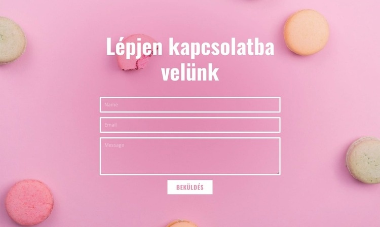 Kapcsolatfelvételi űrlap a pékség kávézójához Weboldal tervezés