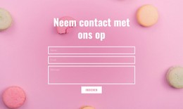 Contactformulier Voor Bakkerijcafé Website Met Één Pagina