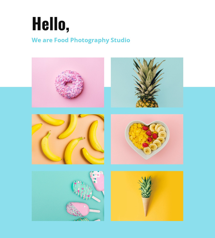 Food photography studio  One Page Template