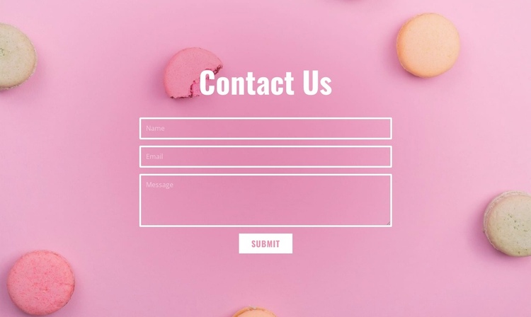 Contact form for bakery cafe One Page Template