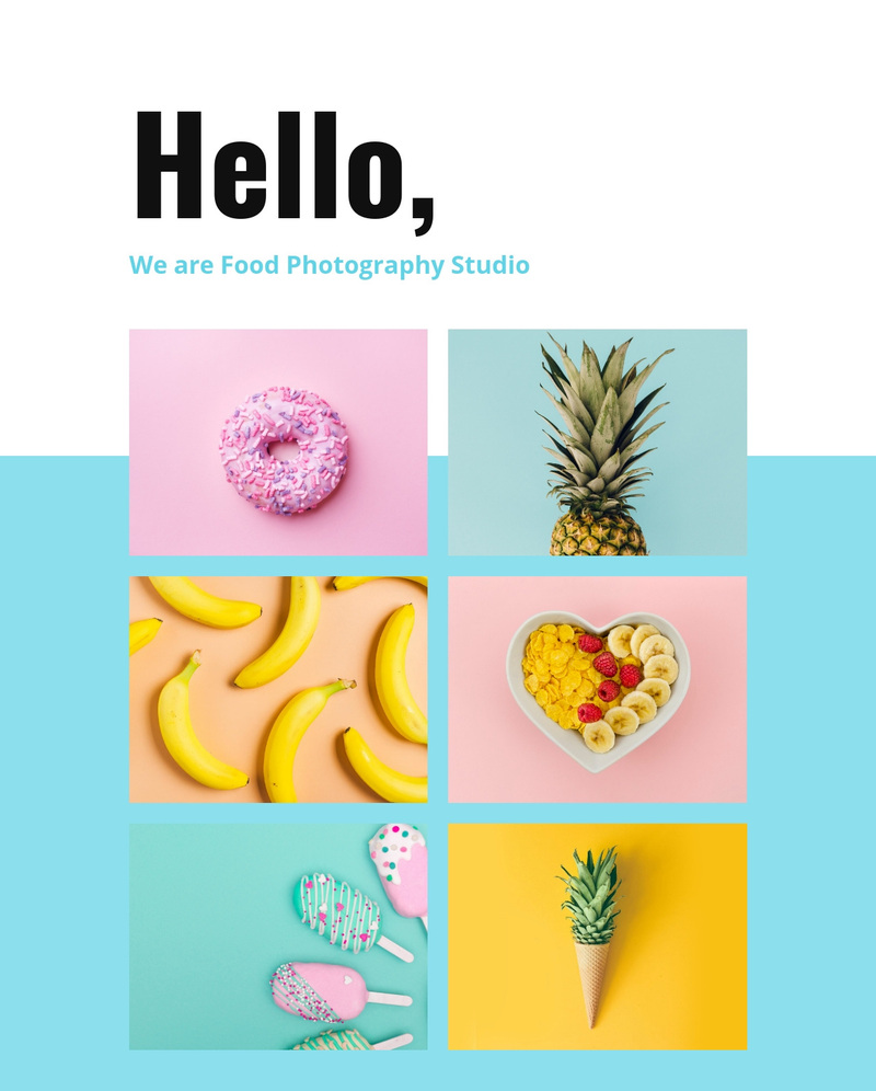 Food photography studio  Squarespace Template Alternative