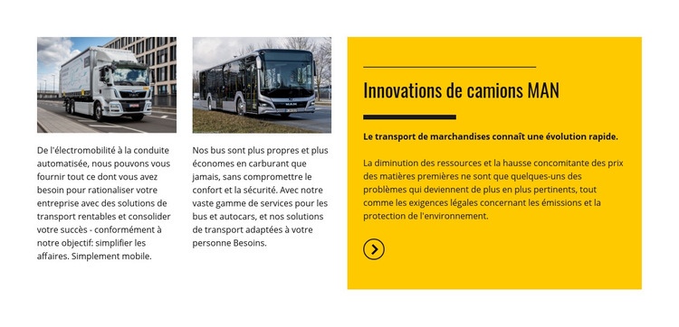 Innovations de camions MAN Modèle