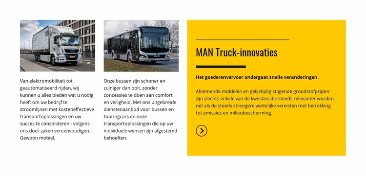 MAN Truck innovaties Website mockup