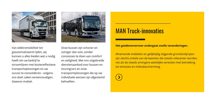 MAN Truck innovaties Website sjabloon