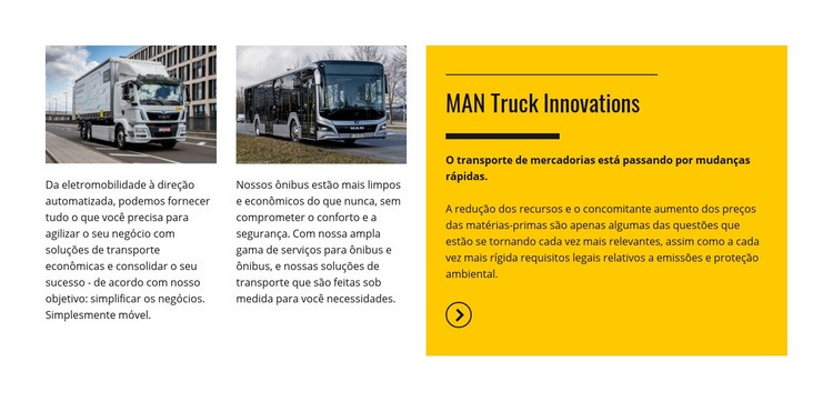 Inovações de caminhão homem Maquete do site