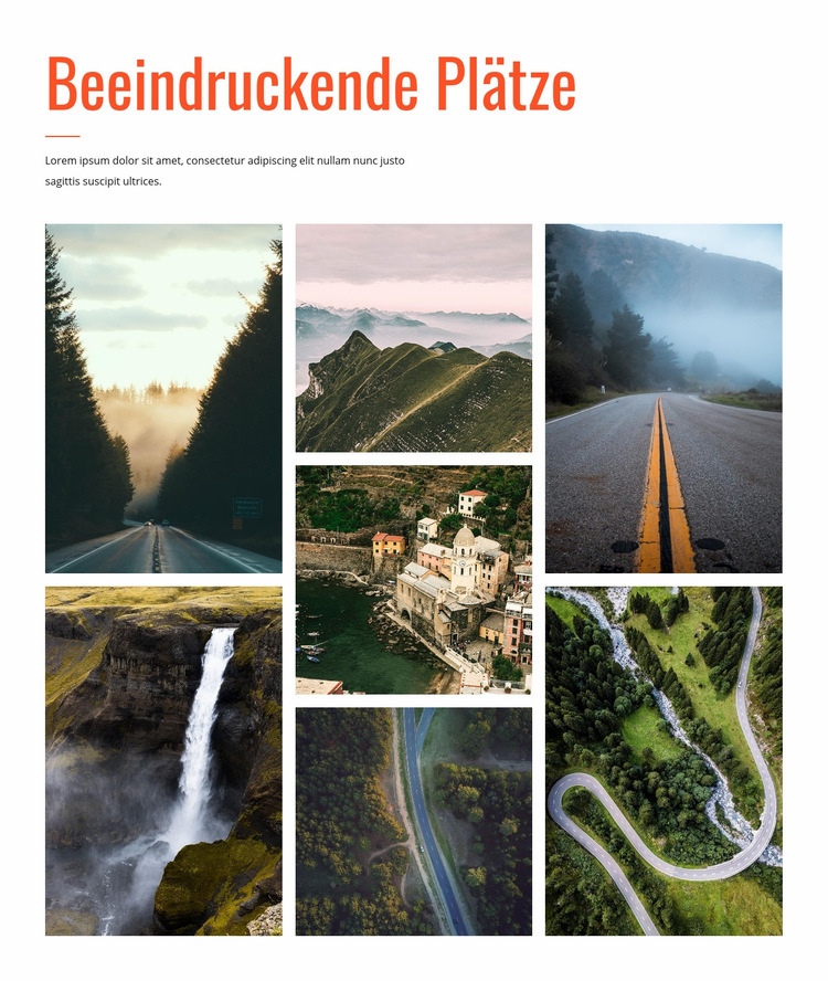 Beeindruckende Plätze Eine Seitenvorlage