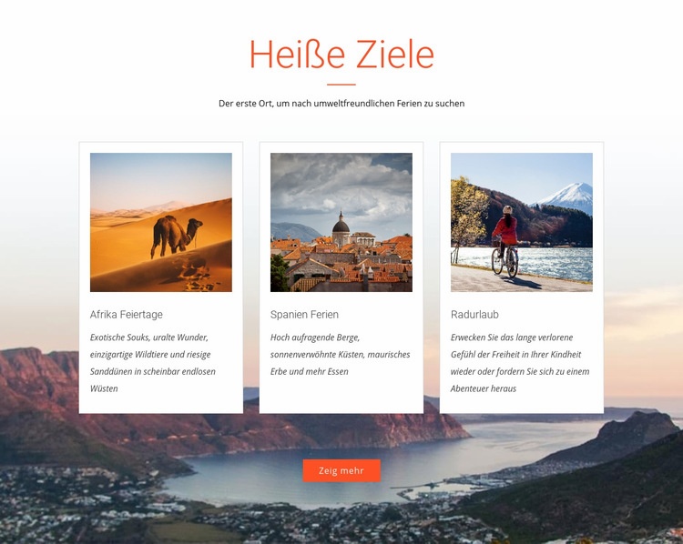 Heißes Ziel Website design