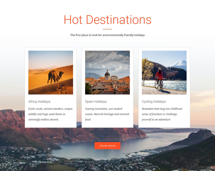 Hot destination One Page Template