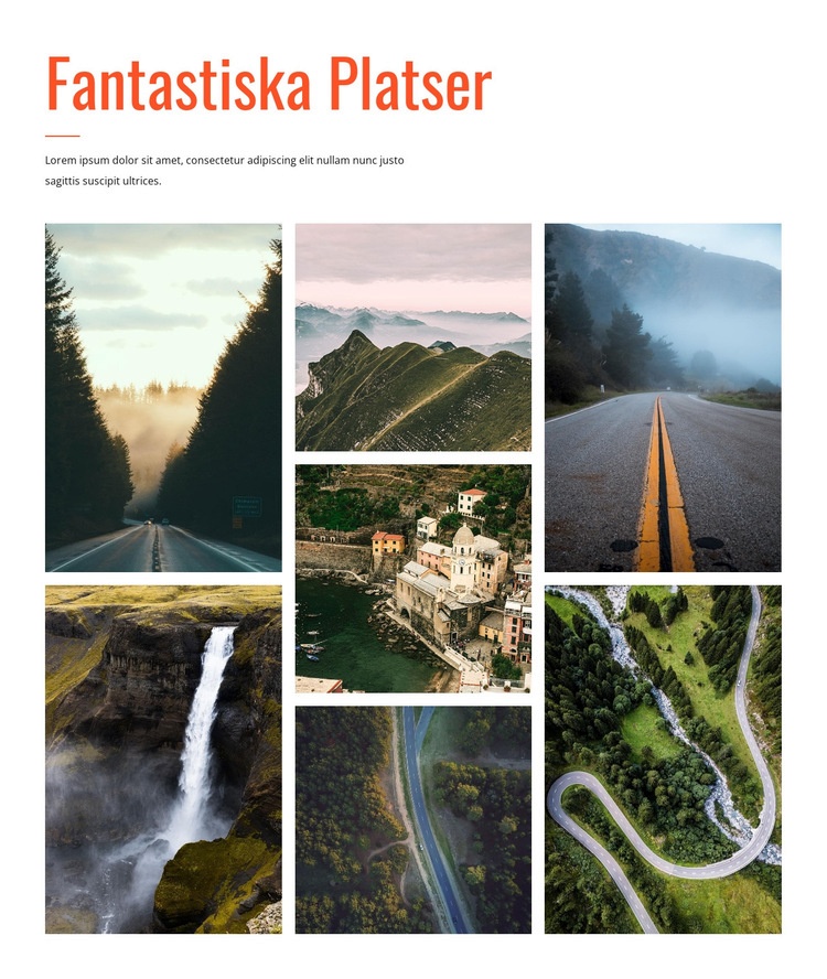 Fantastiska platser CSS -mall